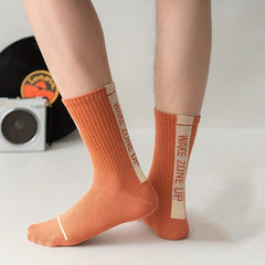 Letter Print Sports Socks Crew Street Socks