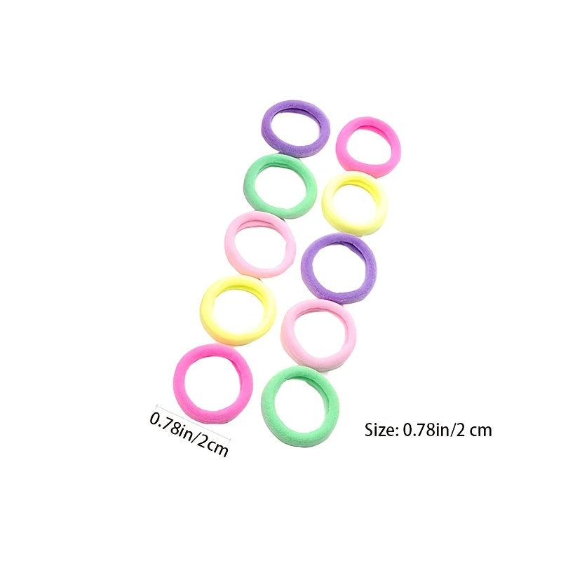 100 200pcs Mix Hair Elastics Ties Thick Stretchy Rubber Band Ponytail Holder
