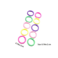 100 200pcs Mix Hair Elastics Ties Thick Stretchy Rubber Band Ponytail Holder