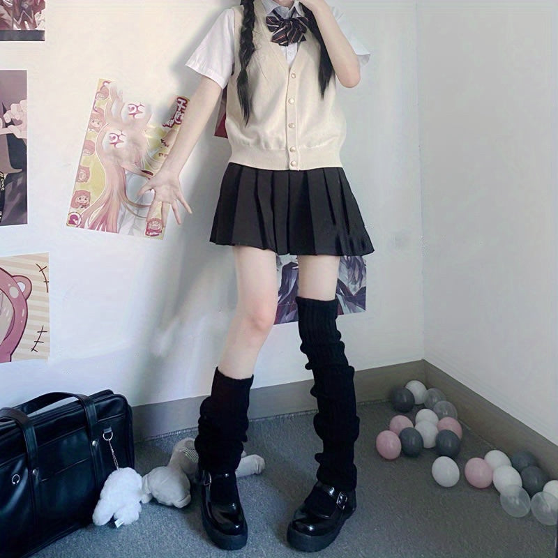 Rib Knit Leg Warmers Harajuku Style Socks