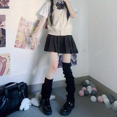Rib Knit Leg Warmers Harajuku Style Socks