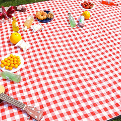 Foldable Plaid Pattern Picnic Mat - Waterproof Travel Beach Mat