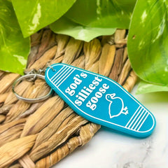 Silly Goose Club Printed Keychain Portable Keyring Purse Car Key Pendant