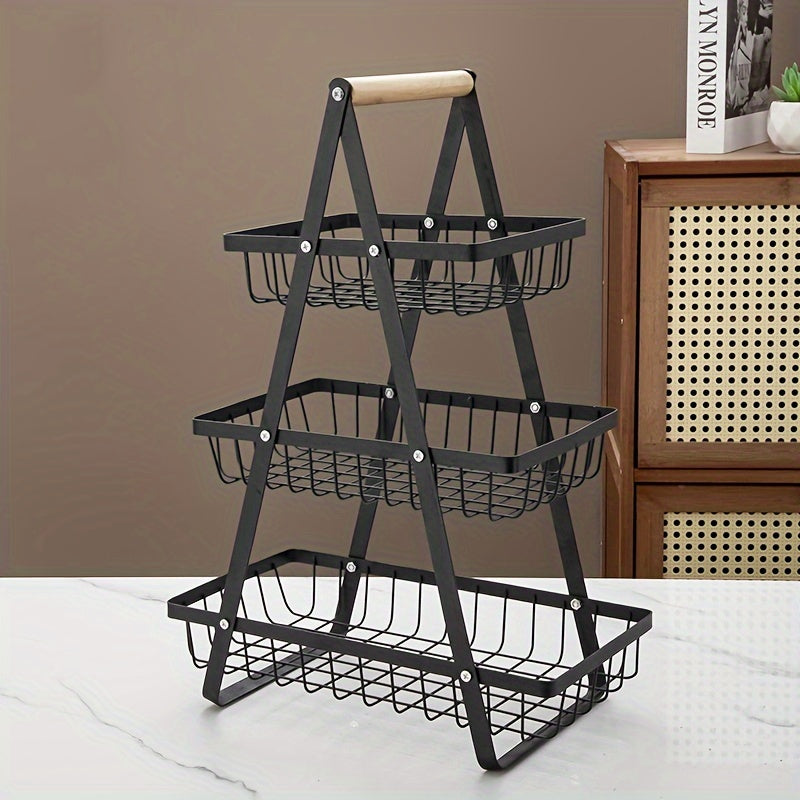 3-Layer Mesh Fruit Basket Storage Rack
