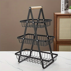 3-Layer Mesh Fruit Basket Storage Rack