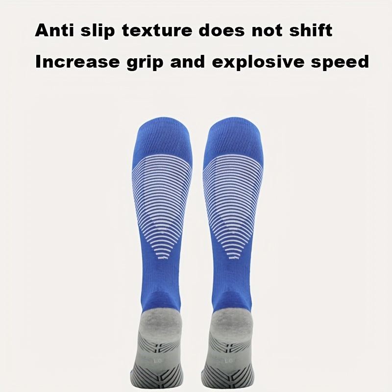 2 Pairs Anti-slip Football Socks Non-slip Sports Knee Socks