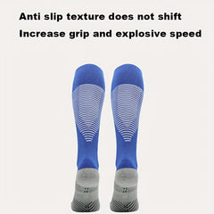2 Pairs Anti-slip Football Socks Non-slip Sports Knee Socks