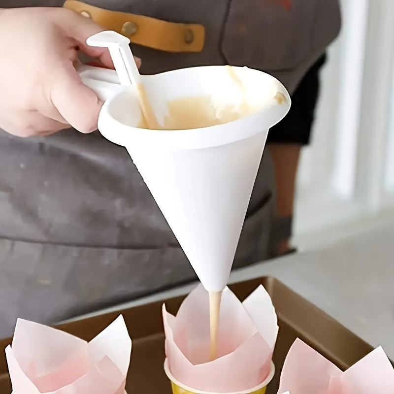 Cream Funnel Measuring Cup Cake Chocolate Separator Hand held Batter Funnel