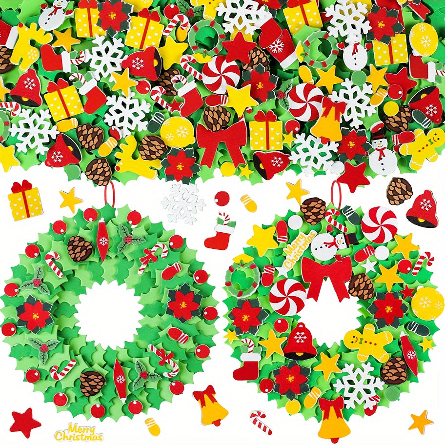 Christmas Foam Sticker Garland Snowman DIY Crafts