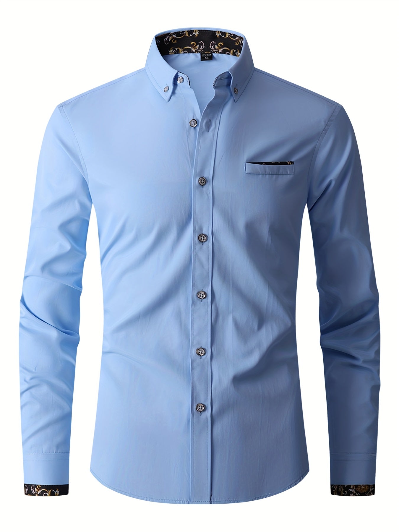 Men's Flower Binding Formal Button Up Shirt