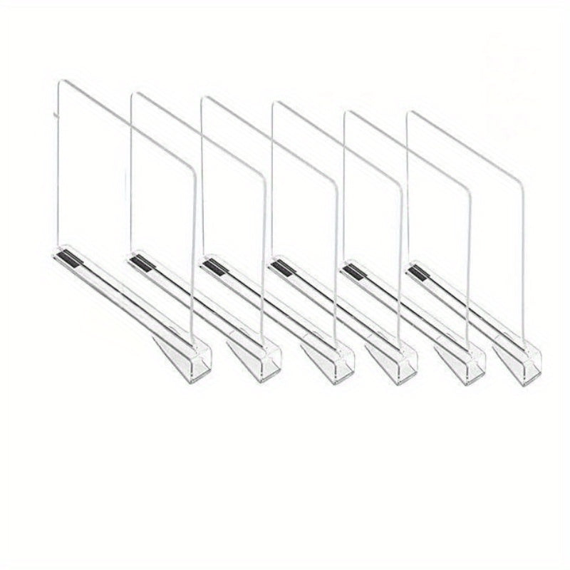 8pcs Clear Acrylic Shelf Dividers for Bedroom and Office Organization