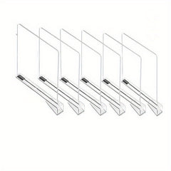 8pcs Clear Acrylic Shelf Dividers for Bedroom and Office Organization