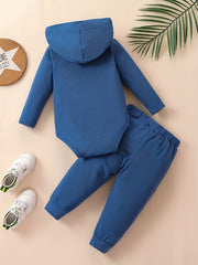 Baby Toddler KING Hooded Romper Pants Set