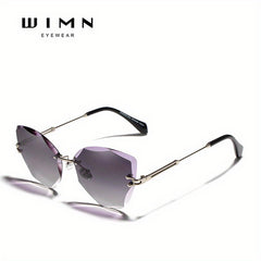 WIMN Vintage Rimless Cat Sunglasses Retro Gradient Sun Glasses UV400