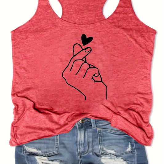 Heart Graphic Sports Tank Top Sleeveless Shirts
