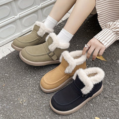 Solid High Thick soled Snow Boots Plus Velvet Warm Windproof Snow Shoes