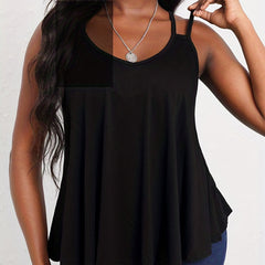 V Neck Dual Strap Cami Top Sleeveless Casual Summer Top