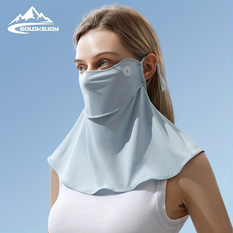 Solid UV Protection Mask Windproof Neck Gaiter Breathable Bandana For Women
