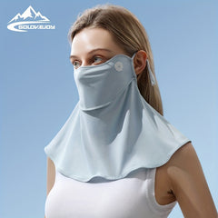 Solid UV Protection Mask Windproof Neck Gaiter Breathable Bandana For Women