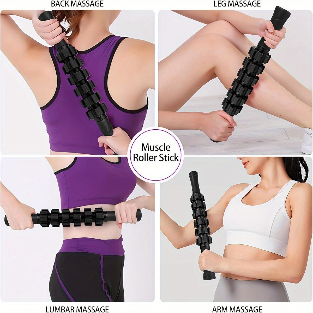 5pcs Yoga Set: Roller, Massage Balls, Resistance Bands, Storage Bag