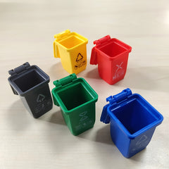 5 Mini Trash Can Models Open Lid 1/12 Doll House Scene Birthday Party Gift