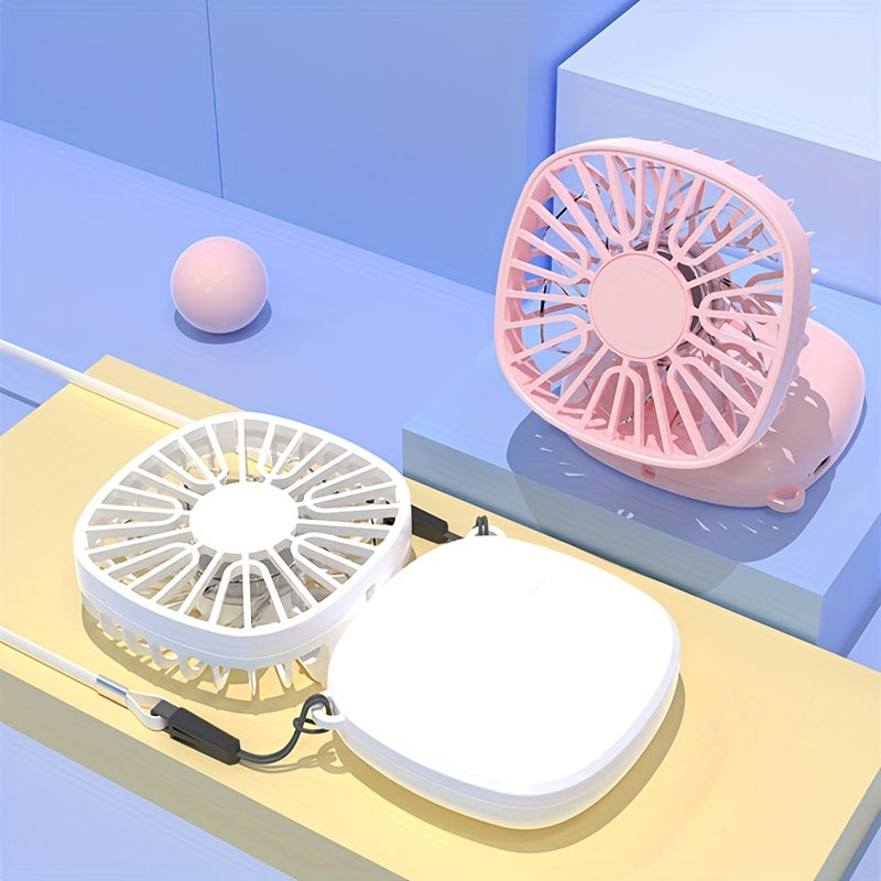 Square Folding Fan Portable Fan Handheld USB Rechargeable Fan
