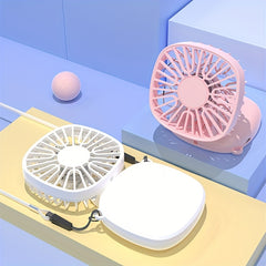 Square Folding Fan Portable Fan Handheld USB Rechargeable Fan
