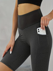 Mesh High Waist Butt Lifting Shorts With Pockets for Fitness Yoga