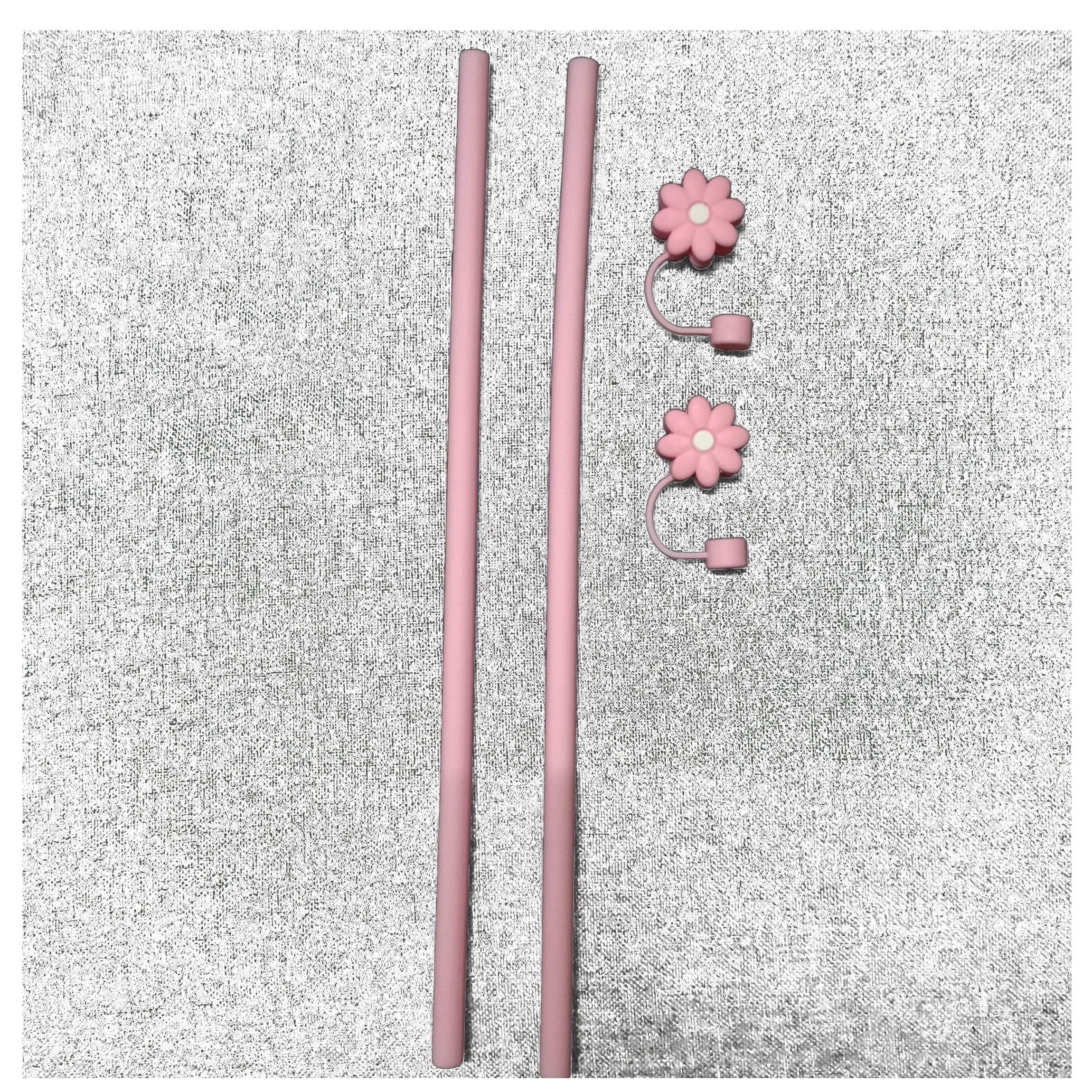 2 Sets Reusable Straws & Covers Combo, 2 Silicone Straws & Plugs Cup Accessories