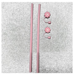 2 Sets Reusable Straws & Covers Combo, 2 Silicone Straws & Plugs Cup Accessories