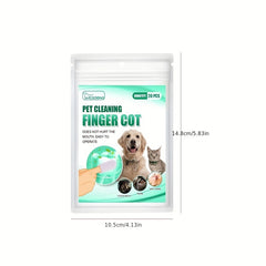 20pcs Dog Toothbrush Finger Cover Wipes Pet Dental Teeth Cleaning