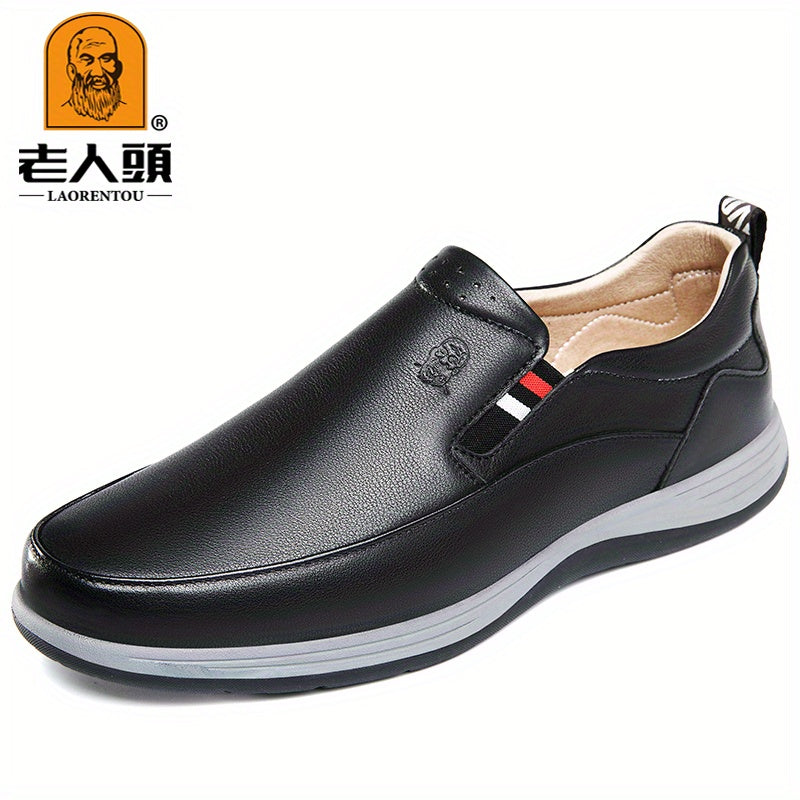 LAORENTOU Men Leather Loafer Shoes Lightweight Slip On Formal Business Shoes