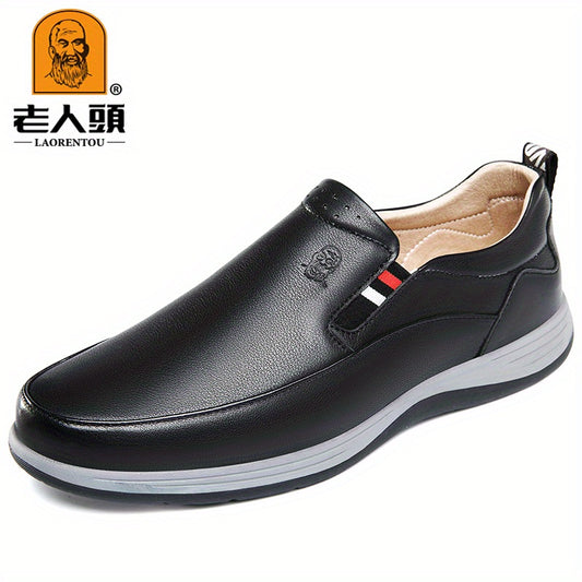LAORENTOU Men Leather Loafer Shoes Lightweight Slip On Formal Business Shoes
