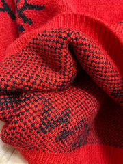 Girls' Letter Jacquard Knitted Sweater Winter Pullover