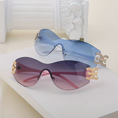 Y2K Wrap Around Sunglasses UV400 Gradient Sun Shades