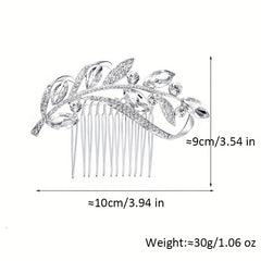 Silvery Rhinestone Hair Comb Crystal Insert Comb Bridal Head Jewelry Decoration
