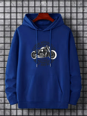 Motorcycle & Letter Print Hoodies For Men Graphic Sweatshirt