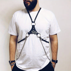 Men's Punk Body Chest Harness PU Leather Adjustable Punk Chest Belt