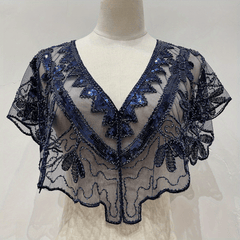 Vintage Sequin Beaded Cape Shawl for Women