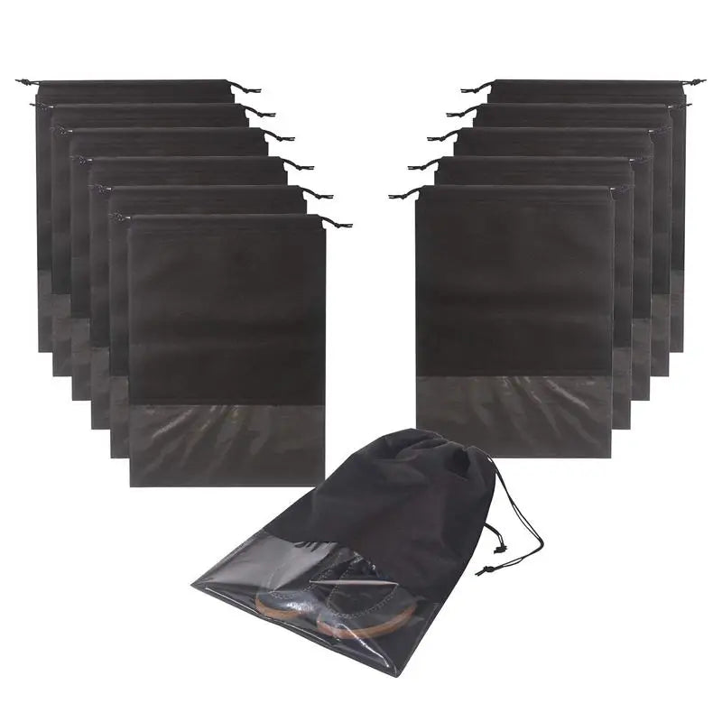 12PCS Travel Shoe Bags Waterproof Non-Woven Storage With Rope