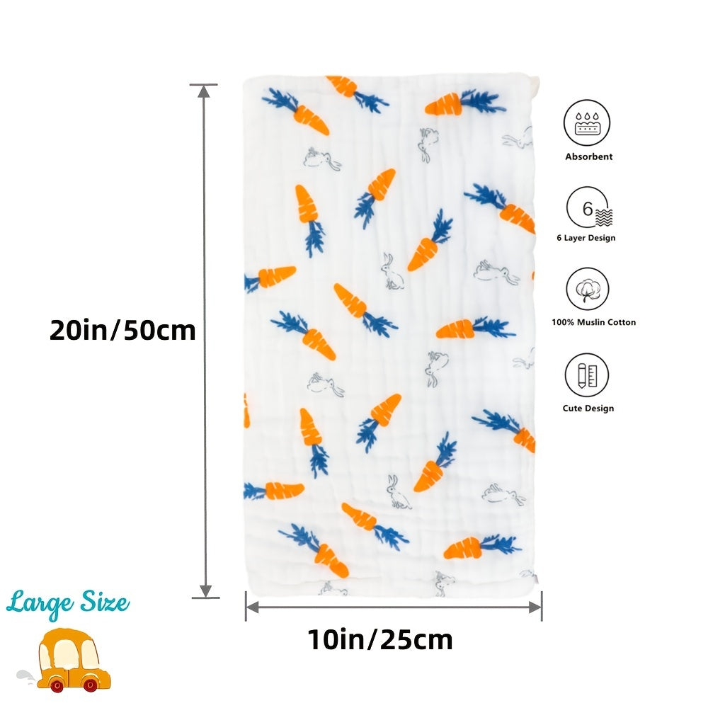 Soft Cotton Burp Cloth 6 Layers Large Size 20 10''