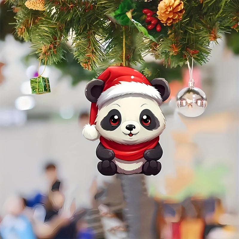 Panda Acrylic Phone Pendant Christmas Tree Decoration