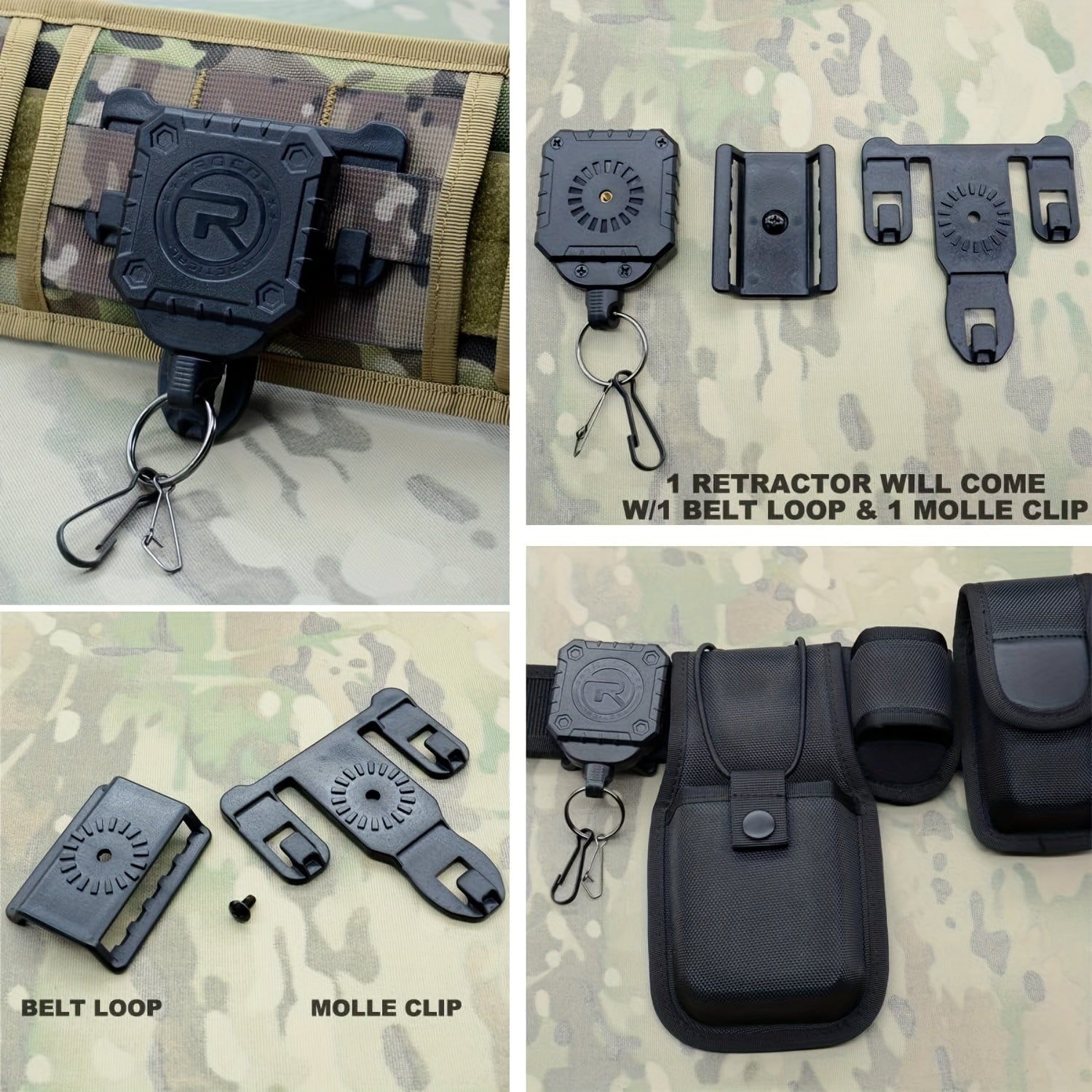 Outdoor Molle Gear Retractor with Key Tools Holder