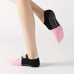 Women's Non-slip Lace Up Yoga Socks Breathable Dance Training Socks