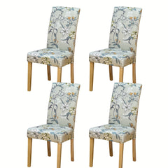 6pcs Printed Elastic Chair Covers Dining Chair Slipcovers for Home Decor