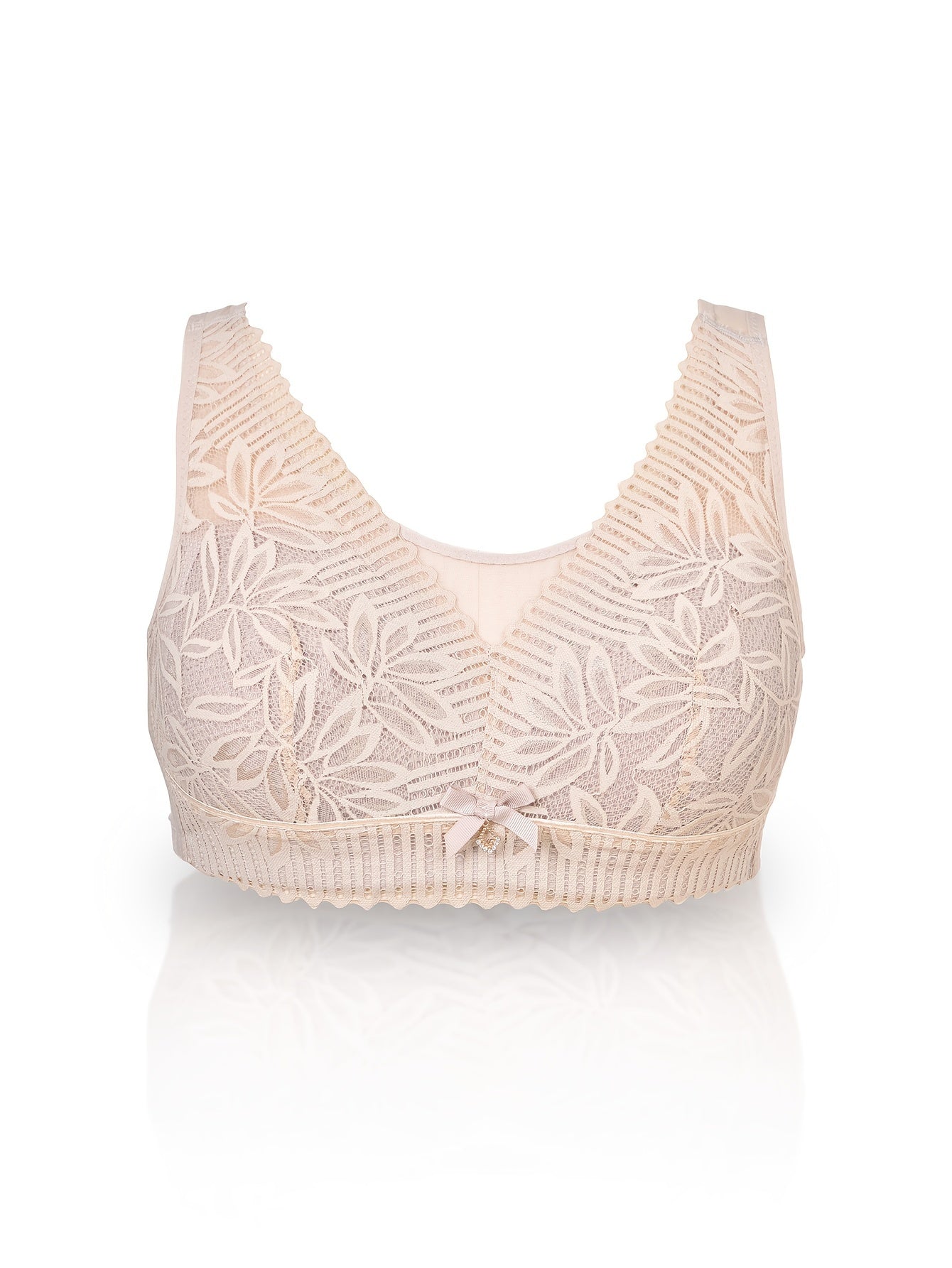Plus Size Bra Women's Plus Floral Lace High Stretch Full Cover