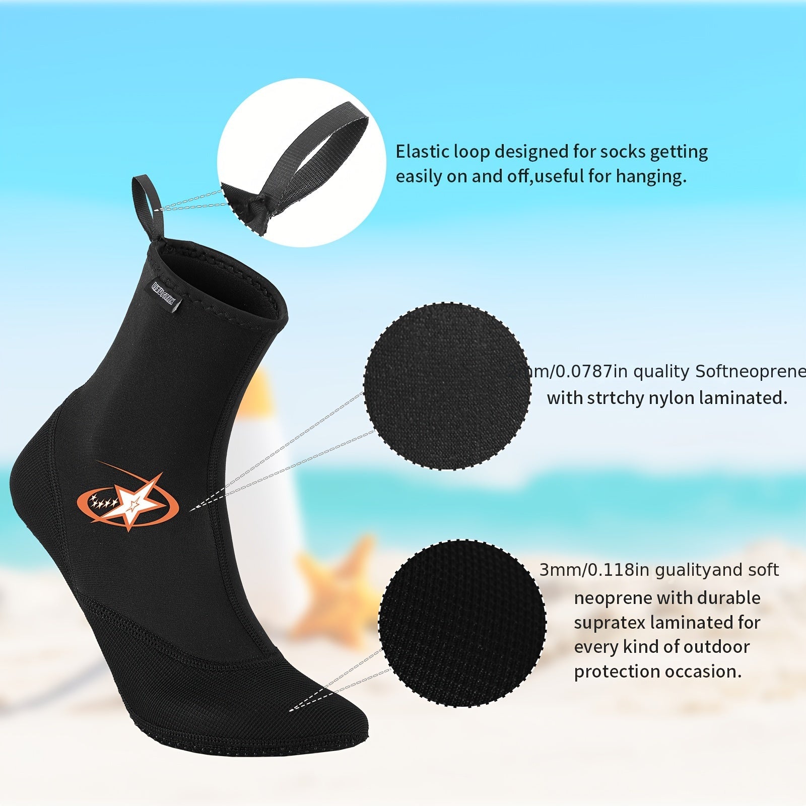 Neoprene Dive Boots for Water Sports - 1 Pair