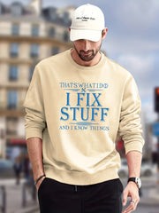 Tough Slogan Print Sweatshirt Men's Casual Graphic Crew Neck Pullover Sweatshirt