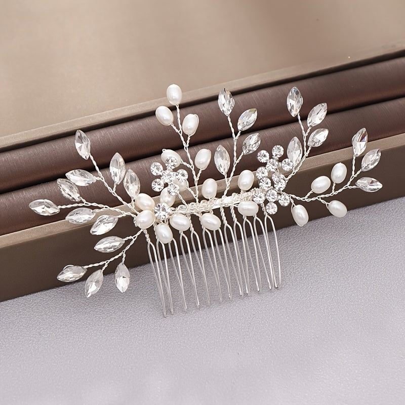 Faux Pearl Crystal Wedding Hair Comb Hair Accessories
