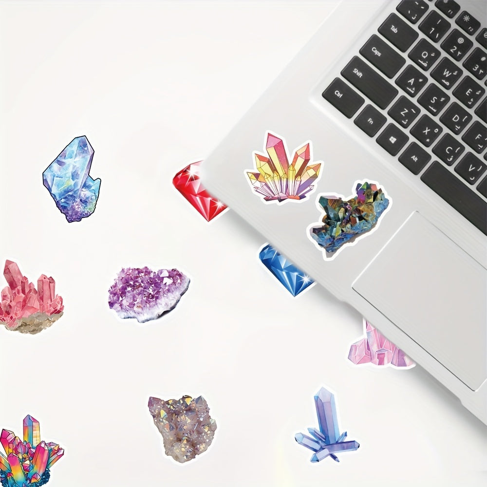 50pcs Crystal Stickers Laptop Water Bottle Bumper Skateboard Decor